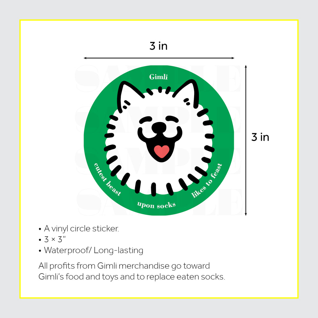 Happy Gimli Circle Sticker