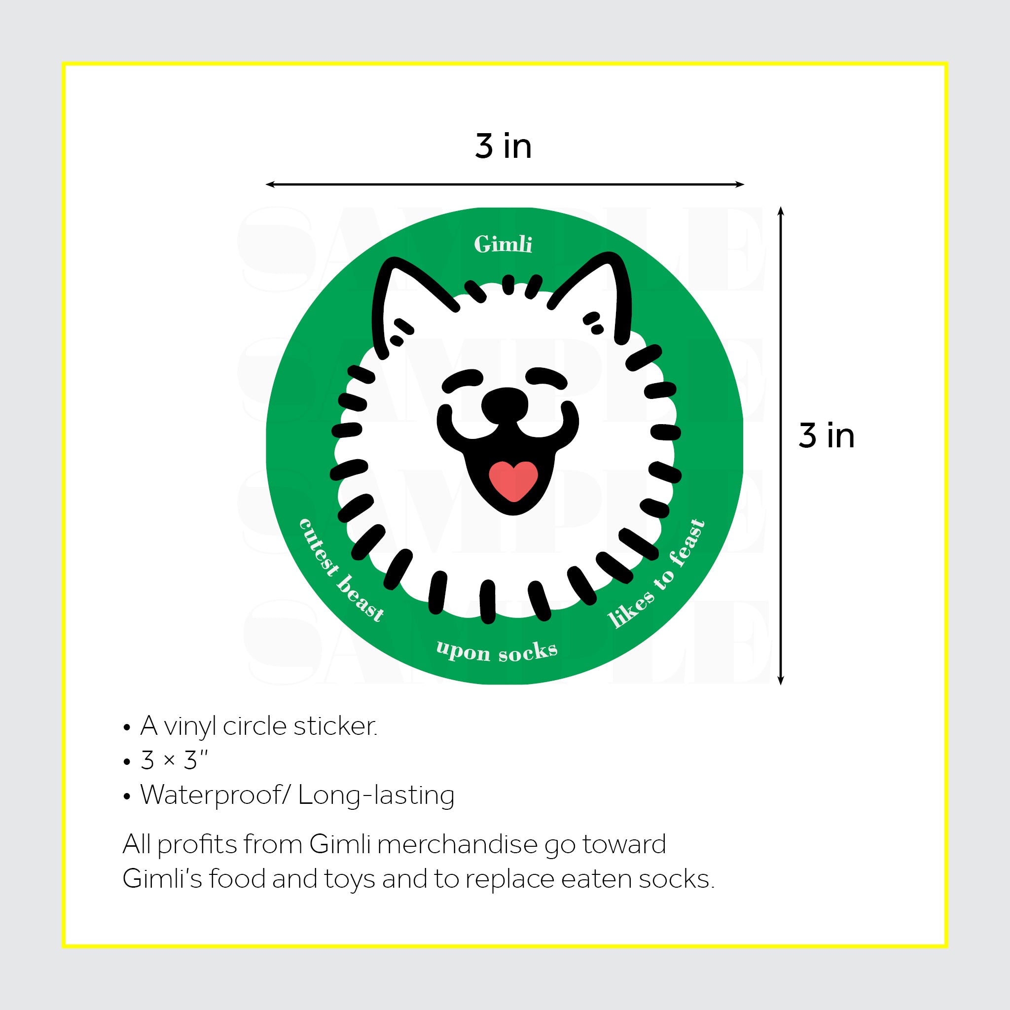 Happy Gimli Circle Sticker